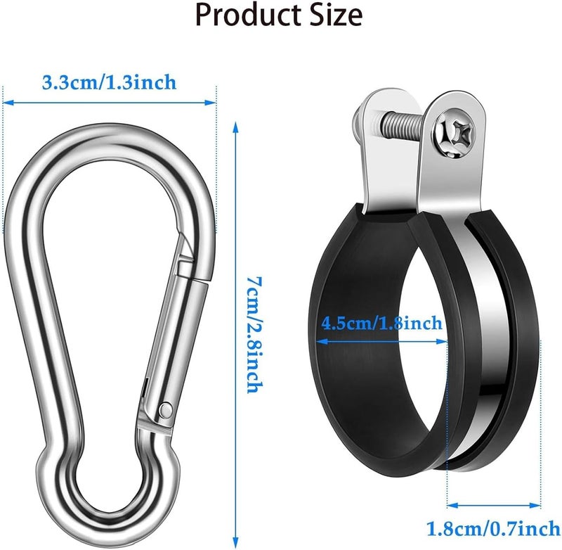 Funnytek Hanger Bracket Mounting Assembly Rubber Cushioned Stainless Steel Airpower Line Clamp for 3-in-1 Wrap Air Hose Lines for Tractor Trailer Semi Truck (2 Pcs) - Image 5